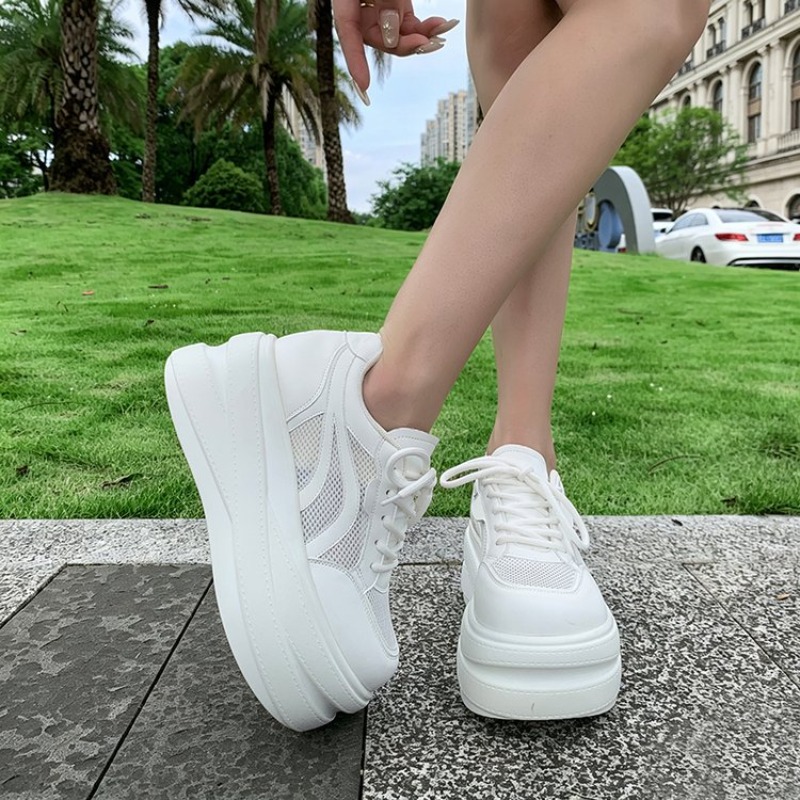 Mesh Trainer Breathable - Women Mesh Platform Sneakers Lace Up