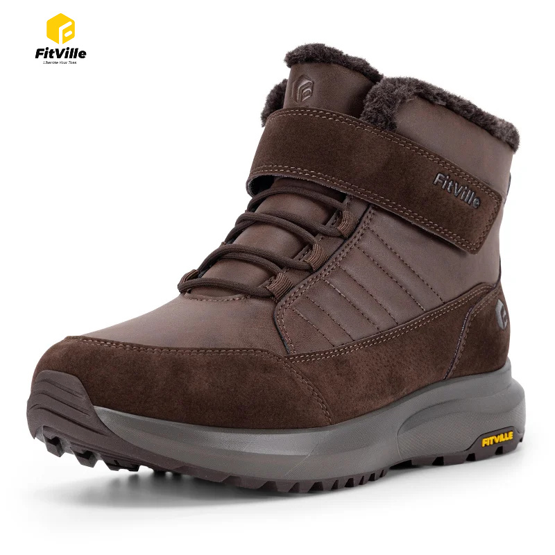 FitVille Mens Winter Boots Wid - Men'S Shoes Water Resistant 评论和价格
