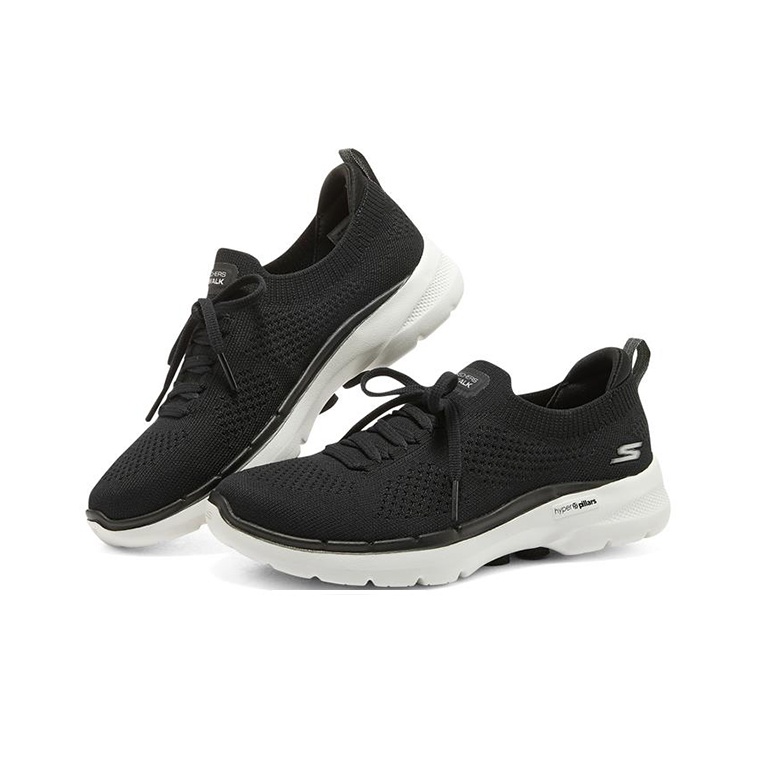 Skechers Go Walk 6 Walking Sho - Men'S Shoes Black And White 评论和价格