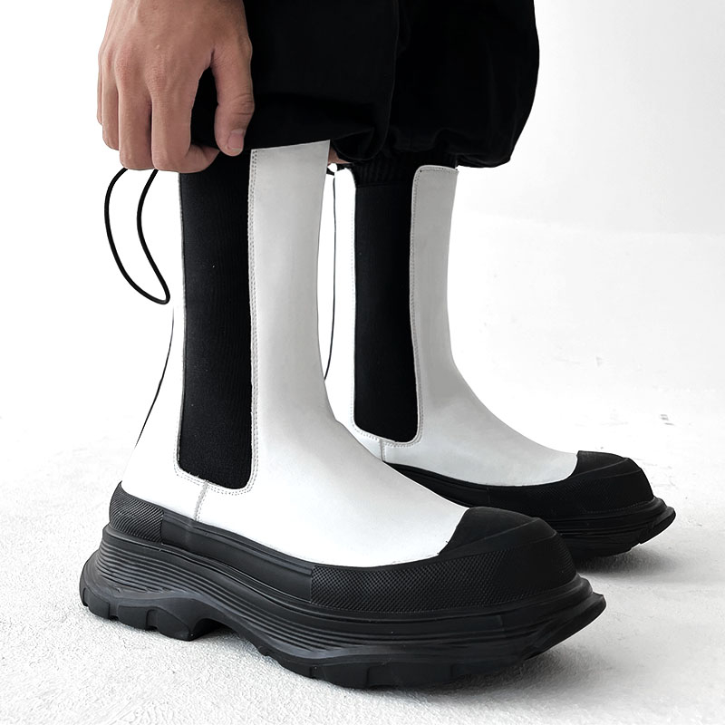 mens fashion punk stage high c - Men'S Shoes Black And White 评论和价格