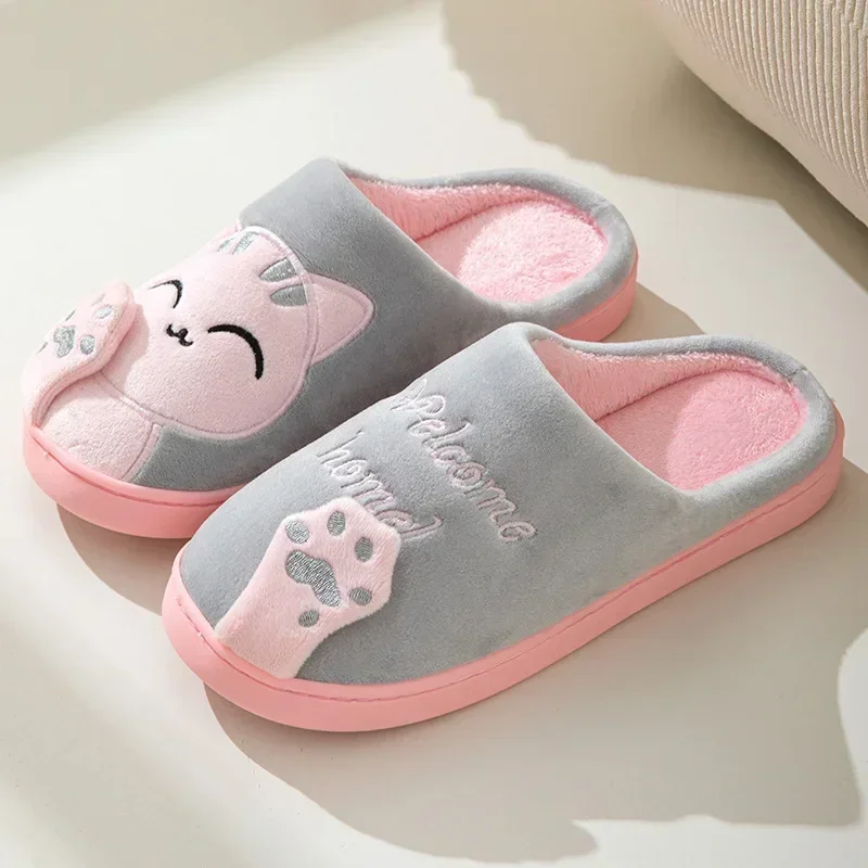 Home Fluffy Cat Slippers Women - Sport Slide Men 评论和价格