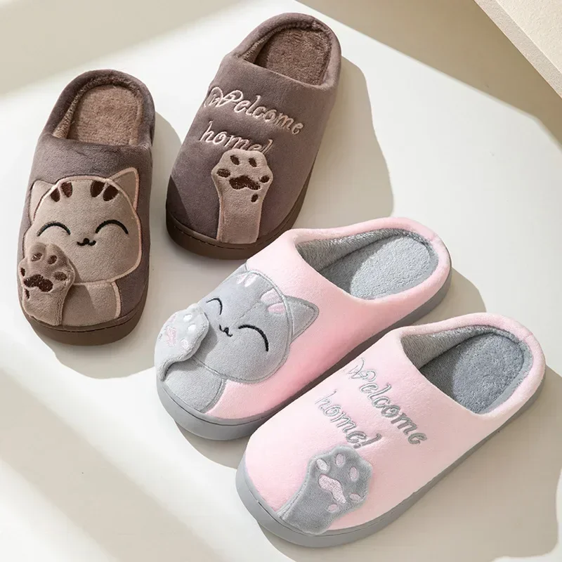 Home Fluffy Cat Slippers Women - Sport Slide Men 评论和价格