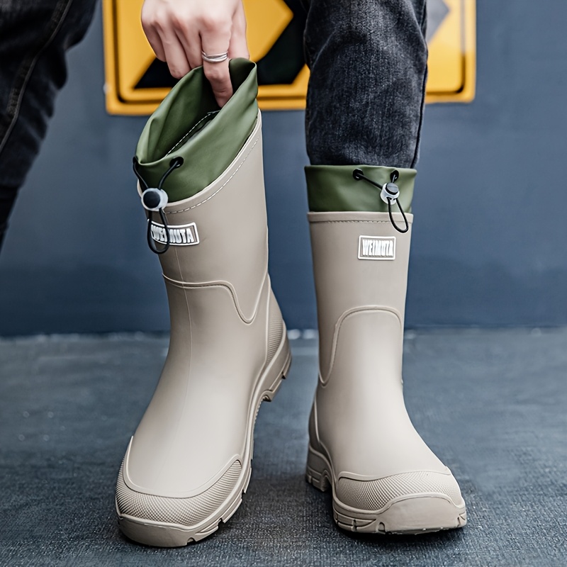 Men waterproof Rain Boots Mid  - Men'S Shoes Water Resistant 评论和价格