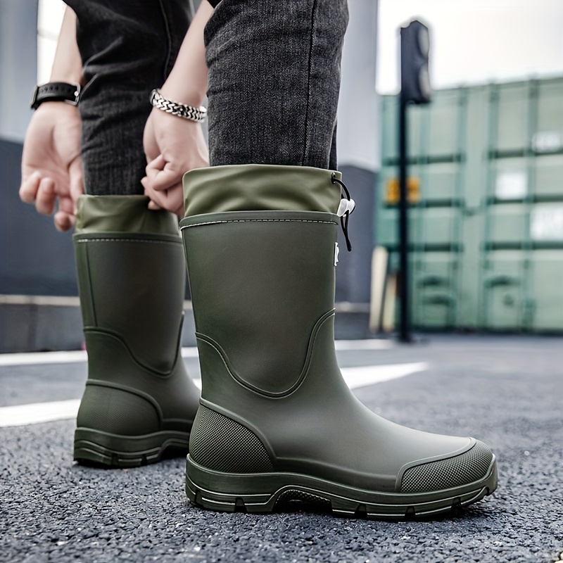 Men waterproof Rain Boots Mid  - Men'S Shoes Water Resistant 评论和价格