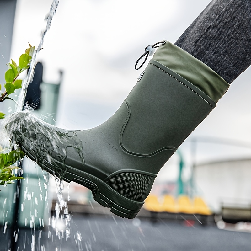Men waterproof Rain Boots Mid  - Men'S Shoes Water Resistant 评论和价格
